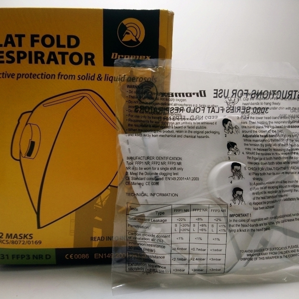 Dromex RESPIRATORY DUST MASK 12 PACK‎ FFP3
